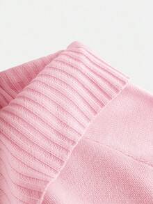 SHEIN Girlism 少女粉色露肩喇叭袖短款针织毛衣，秋冬款