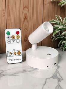 1/2pcs ABS/铝合金材质 遥控无线USB充电 持久耐用（内置18650-2000mAh超大容量电池）壁灯 无级三色触摸调光（带独立开关） 350°旋转 90°倾斜 无线磁吸床头阅读灯，适用于装饰画照明、树照明、展厅装饰