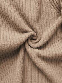 GlowEve 2pcs Women Elegant Fitted Cardigan Sweater & Pants Set, Autumn/Winter - Mocha Brown - View 6