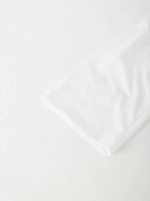 Sparklyn 青少年女孩休闲徽标图案撞色口袋运动裤，宽松阔腿慢跑裤 - 白色 - 查看 6