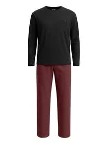 Calvin Klein Men's Long Sleeve Pyjama Black Red - Multicolor - View 1