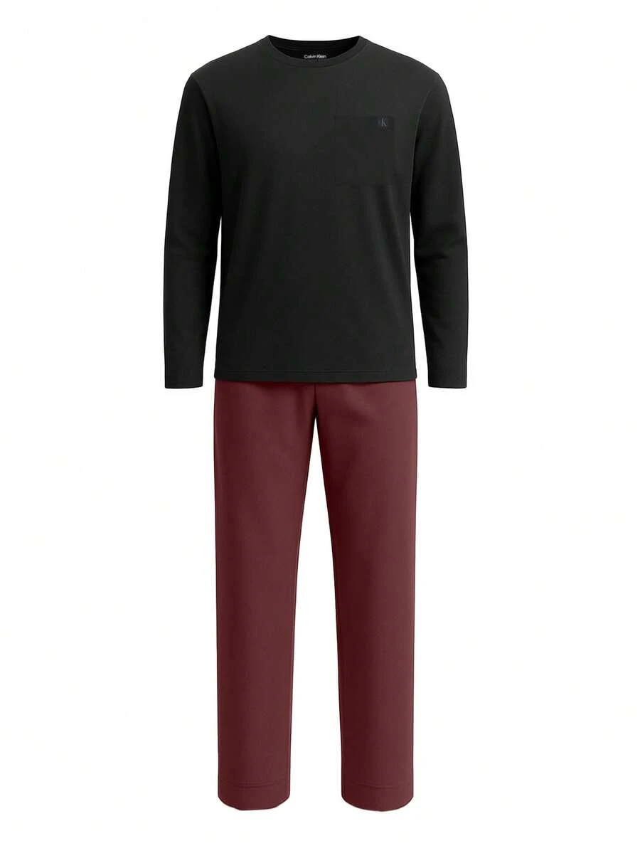 Calvin Klein Men's Long Sleeve Pyjama Black Red - Multicolor - View 1