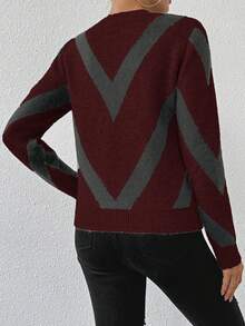 EMERY ROSE 2025秋冬新品几何条纹套头衫 - 彩色 - 查看 2