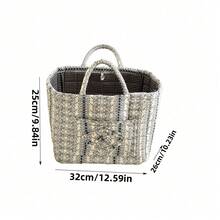 1 سلة تخزين عملية للزهور، سلة تخزين للأغراض المتنوعة، سلة تخزين للألعاب، سلة غسيل، سلة تخزين أحمر الشفاه وفرش المكياج ومنتجات العناية بالبشرة، ديكور منزلي، سلة نزهة محمولة، عناصر شائعة لعيد الميلاد - متعدد الألوان - مشاهدة 13