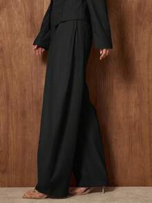 MUSERA 中腰宽松褶皱灯笼裤，适合约会、外出、夜生活、工作、冬季派对、春季穿着。