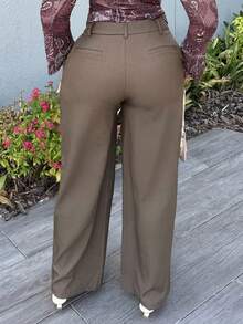 Alexandranx Business Office,Work MUSERA Loose Fit Tailored Pants Spring Old Money Casual, Beachwear, Holiday Fall, Autumn, Winter, Back To School Office Work - Dark Grey - View 2