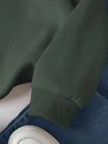 INAWLY 女士运动衫/手印/圣诞上衣/圣诞节/新年快乐运动衫/趣味运动衫/时尚/时尚运动衫/家庭装新年衬衫、圣诞派对 T 恤和上衣、可爱的圣诞节节日礼物/女士休闲宽松圆领上衣/秋冬 - 綠色 - 查看 5