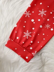 青少年男孩可爱小鹿雪花印花长袖上衣和裤子睡衣套装，圣诞节礼物 - 彩色 - 查看 5