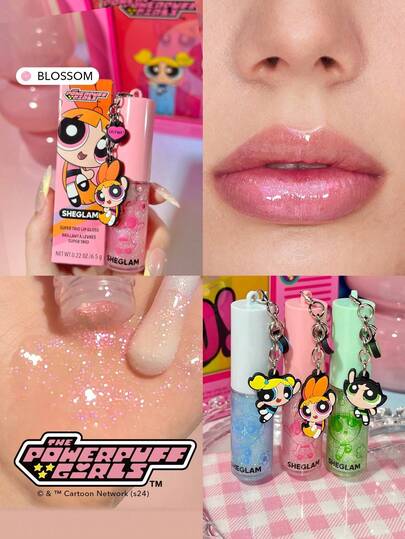 The Powerpuff Girls X SHEGLAM Super Trio Lip Gloss-Blossom Feuchtigkeitsspendender Lipgloss HochgläNzender, GläNzender Glow Nicht Klebende FlüSsige Lippenfarbe FlüSsiger Lippenstift LippenöL Lippenpflege Feuchtigkeitsspendende Schlafmaske Lippen-Make-Up Marke SchöNheit Make-Up Kosmetik FüR Damen MäDchen Perfekt FüR Herbst Winter Ideal FüR Y2K Schick Mode Geeignet FüR Geburtstag Weihnachten PräSent Party Fertig Beste Farbe