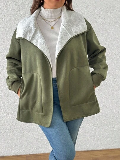 EMERY ROSE 大码女式纯色百搭时尚夹克