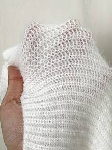 EgrlEra Jeanior Ripped Sweater, Hem Slit Design, Suitable For Women - White - View 6