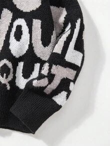 SHEIN Tween Boys Casual Letter Graphic Loose Fit Pullover Hoodie, Streetwear, Suitable For Home, Outdoor, Party, Back To School, Autumn/Winter Preppy Clothes For Kids