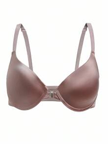 SHEIN 前开合亮面面料增强型胸罩 - 紫色 - 查看 6