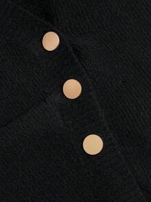 Airaco 女式纯色V领交叉不对称下摆长袖毛衣