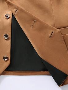 Manfinity Nomadique 男士休闲麂皮背心，纯色，单排扣，适合秋季度假穿着，西部牛仔风格，男士无袖乡村音乐会服装，冬季款