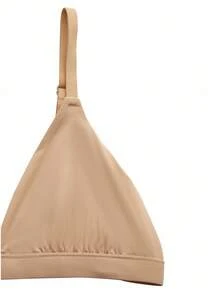 Ocili 1 pieza Sujetador inalámbrico sin forro con tirantes ajustables de unicolor NudeFit para mujer - Albaricoque - Ver 6