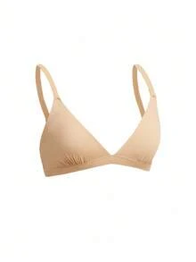 Ocili 1 pieza Sujetador inalámbrico sin forro con tirantes ajustables de unicolor NudeFit para mujer - Albaricoque - Ver 7