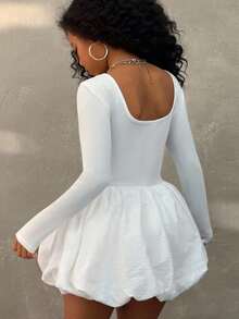 Coolane Kids Tween Girls Fall/Winter  Fashion Solid Ruffle Hem Dress,Graduation ,Y2K ,Streetwear,Bubble Skirt,Halloween,Christmas,Party Dress ,Elegant Dress For Girls,Cute,Fairycore,Chic,Christmas,Birthday Girls Outfits,Comfortable,Stretchy