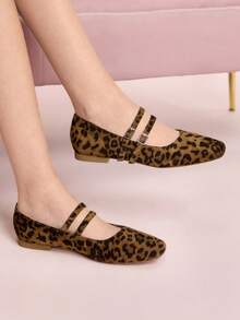 CUCCOO DOLLMOD Women's Leopard Print Buckle Design Casual Flat Loafers - Multicolor - View 4