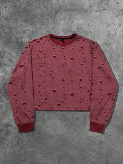 Street Life Men's Casual Street American Design Distressed Effect T-Shirt