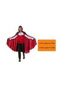 Halloween Men's Noble Vampire  Suit, Cloaked Vampire Death Costume, Including Cloak And Clothes - Black - View 11