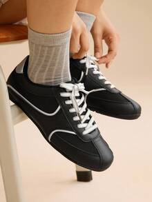 CUCCOO EASI 女式黑色复古休闲运动鞋 - 黑色 - 查看 1