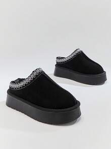 Solezae Women's Casual, Comfortable Classic Platform Ultra Mini Ankle Boots For Warm For Christmas Valentine's Day - Black - View 6