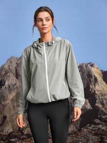 In My Nature Women's Outdoor Hooded Jacket For Camping, Hiking, And City Commuting Hiking Tops Women - Grey - View 3