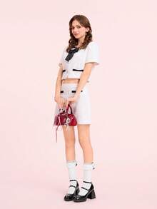 CUCCOO DOLLMOD 女士皮革方头粗跟时尚高跟鞋，适合派对和休闲穿着 - 黑色 - 查看 10