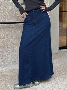 K-Vae Women's Autumn And Winter Basic A-Line Long Dress, Elegant Commuting Wear, Old Money Style Wear, New Year Skirt,New Year's Wear