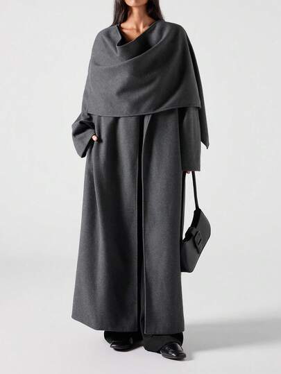 LYSMO 2025 New Arrive Minimalism Winter Women's Fashionable Shawl Coat, Autumn/Winter