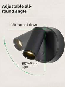 1/2pcs ABS/铝合金材质 遥控无线USB充电 持久耐用（内置18650-2000mAh超大容量电池）壁灯 无级三色触摸调光（带独立开关） 350°旋转 90°倾斜 无线磁吸床头阅读灯，适用于装饰画照明、树照明、展厅装饰