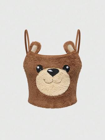 Kawaii Camiseta de mujer con decoración de orejas de oso de peluche