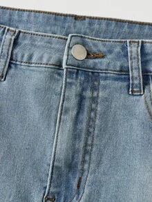 Girlism Teen Girl Blue Denim Patchwork Black & White Plaid Asymmetrical Midi Skirt,Fall Clothes,Winter Clothing ,Casual And Fashionable Vacation Outfits,2000s Style ,Halloween Denim Jeans ,Christmas