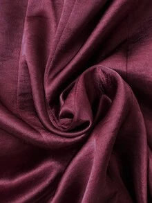 Elenzga Blusa elegante de mujer con cuello en V, cintura fruncida y manga larga, color borgoña, tela brillante, para Navidad