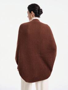 EMERY ROSE 蝙蝠袖開襟開衫 - 棕色 - 查看 2