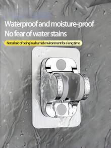 1 件可调节淋浴喷头支架，可拆卸壁挂式淋浴架，通用免打孔淋浴支架，浴室免钻固定底座，带吸盘的不锈钢淋浴收纳架，强力抓握收纳盒