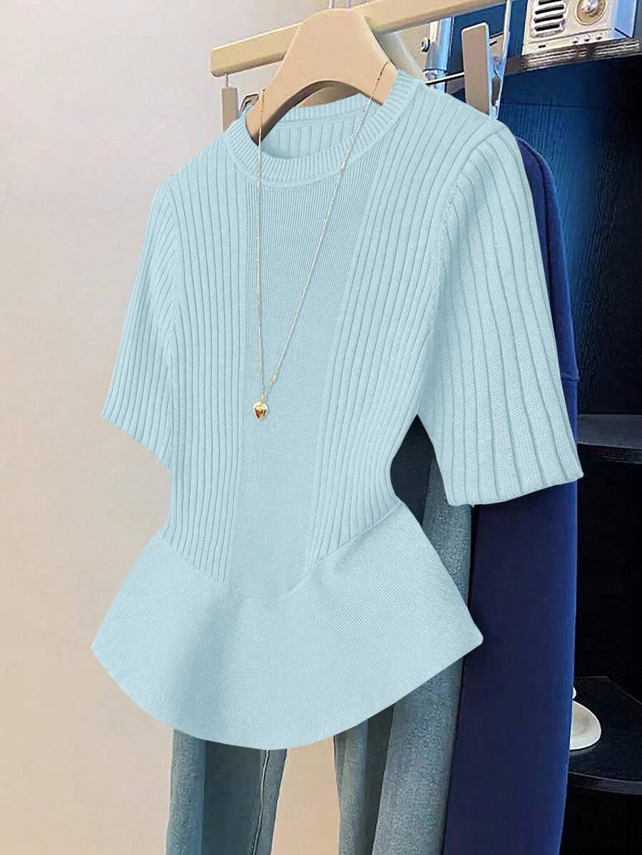 GlowEve New V-Neck Cardigan Vest For Women, Minimalist European And American Style, Solid Color, Elegant, Versatile Knit Top - Baby Blue - View 1