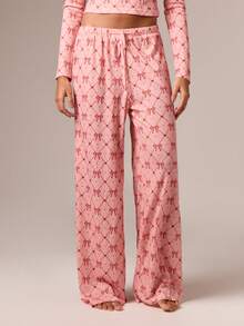 AiiRZ 女士圣诞长袖蝴蝶结印花舒适睡衣套装，家居服，冬季保暖舒适睡衣，家居睡衣，睡衣，家居服，睡衣礼物，秋季服装 - 彩色 - 查看 4