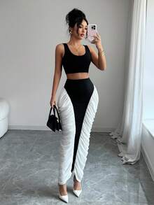 Gloray Chân váy bút chì ôm sát màu sắc xếp nếp dành cho nữ - Nhiều màu - Xem 7