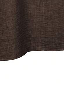 EMERY ROSE Plus Size Casual Solid Color Batwing Sleeve Shirt And Pants 2 Pieces Set - Brown - View 5