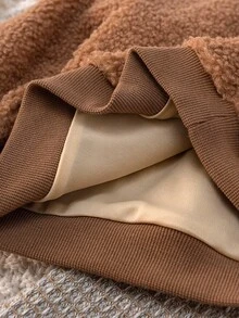 Loomiva Baby Boy Embroidered Thick Crew Neck Long Sleeve Pullover Sweatshirt Autumn Winter Clothes For Women - Apricot - View 7