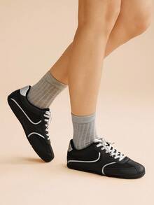 CUCCOO EASI 女式黑色复古休闲运动鞋 - 黑色 - 查看 9