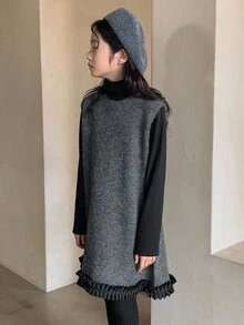 DAZY Girls Sleeveless Knit Sweater Dress Vest