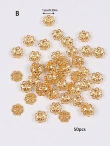 300 件双层花珠帽，空心花丝珠端盖，多功能 DIY 珠宝配件，适用于耳环、吊坠、项链、手链工艺品 - 彩色 - 查看 16