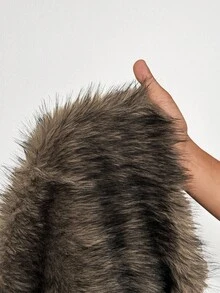 BamGleam Women's Fashion Bell Sleeve Cropped Faux Fur Coat, Winter, Club,Christmas - Multicolor - View 8