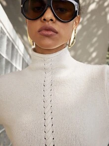 SHEIN Luminelle Women's Fashionable Casual Fitted Long Sweater Dress