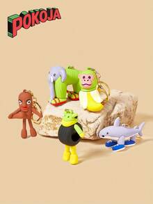 1 Piece PVC Material Cartoon Design Animal-Shaped Keychain, Pendant, Or Ornament, Suitable For Collection And Daily Use - Multicolor - View 2