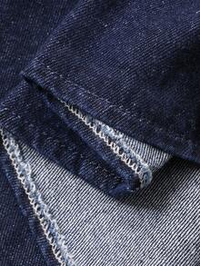 DAZY 女童时尚蝴蝶结牛仔背心和裤子套装 - 藍色 - 查看 6