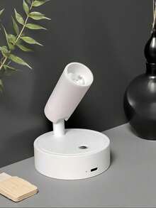 1/2pcs ABS/铝合金材质 遥控无线USB充电 持久耐用（内置18650-2000mAh超大容量电池）壁灯 无级三色触摸调光（带独立开关） 350°旋转 90°倾斜 无线磁吸床头阅读灯，适用于装饰画照明、树照明、展厅装饰